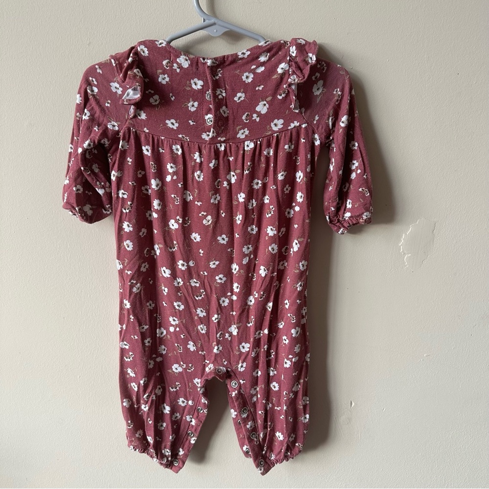 Angel Dear -Maroon Floral Romper Size 3-6m Soft and cute for holidays! - Picture 4 of 5